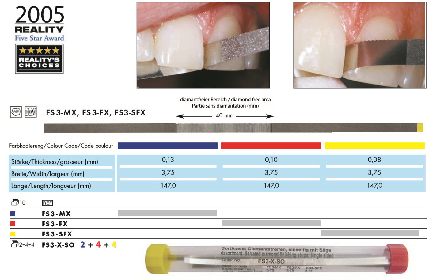 Serrated Diamond Finishing Strips (Single Sided) Premiere Dental Sdn